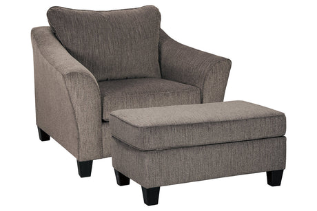 Nemoli Slate Chair and Ottoman -  Ashley - Luna Furniture