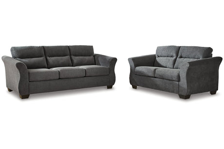 Miravel Gunmetal Sofa and Loveseat -  Ashley - Luna Furniture
