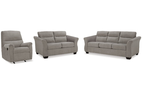 Miravel Slate Sofa, Loveseat and Recliner -  Ashley - Luna Furniture