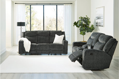 Martinglenn Ebony Reclining Living Room Set -  Ashley - Luna Furniture