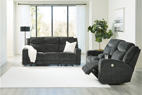 Martinglenn Ebony Power Reclining Sofa and Loveseat -  Ashley - Luna Furniture