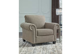 Shewsbury Pewter Chair and Ottoman -  Ashley - Luna Furniture