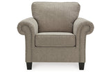 Shewsbury Pewter Chair and Ottoman -  Ashley - Luna Furniture