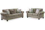 Shewsbury Pewter Sofa and Loveseat -  Ashley - Luna Furniture