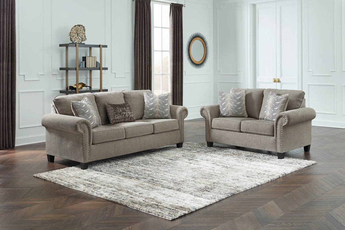 Shewsbury Pewter Sofa and Loveseat -  Ashley - Luna Furniture