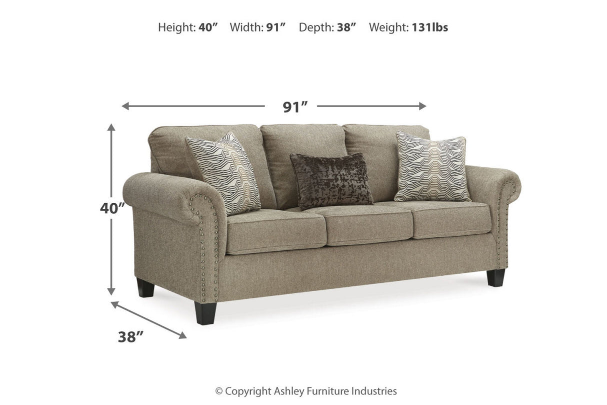 Shewsbury Pewter Sofa, Loveseat and Chair -  Ashley - Luna Furniture