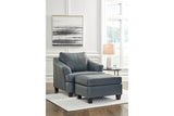 Genoa Steel Oversized Chair and Ottoman -  Ashley - Luna Furniture