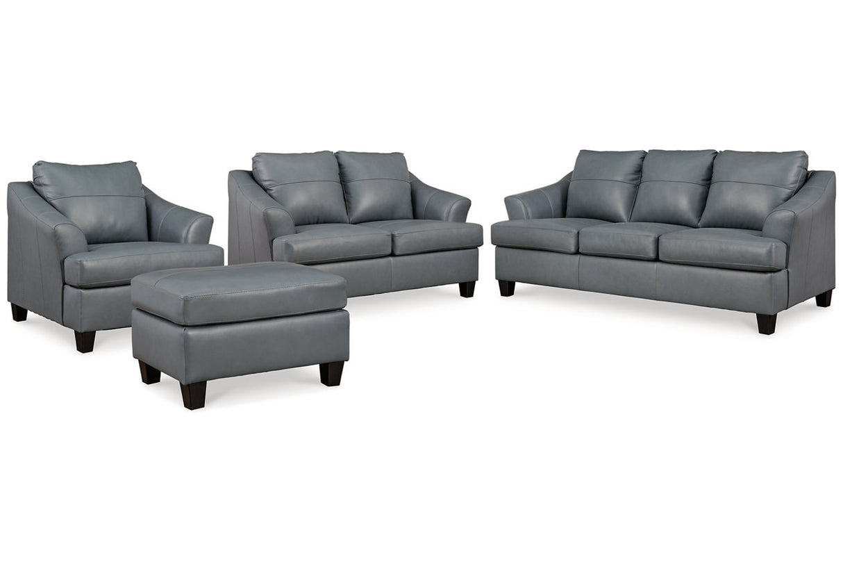 Genoa Steel Sofa, Loveseat, Oversized Chair and Ottoman -  Ashley - Luna Furniture