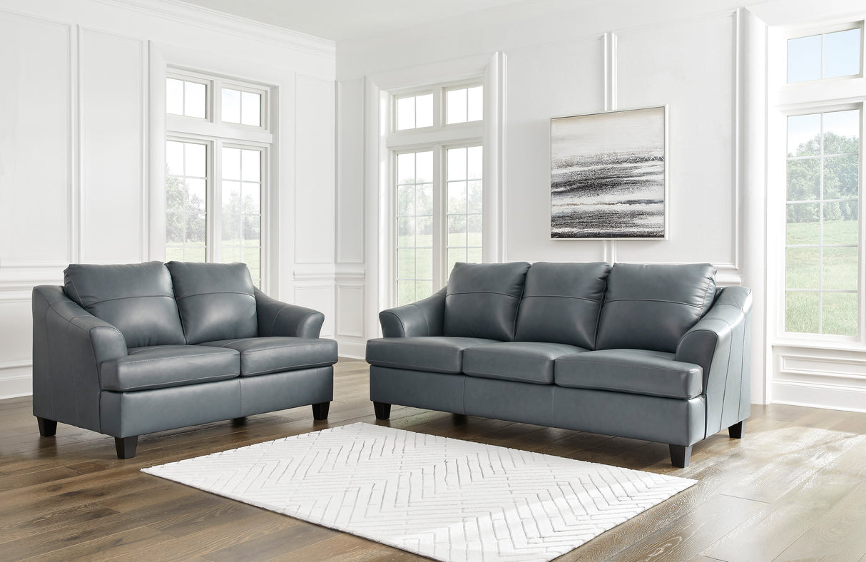 Genoa Steel Leather Living Room Set -  Ashley - Luna Furniture