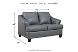 Genoa Steel Sofa, Loveseat, Oversized Chair and Ottoman -  Ashley - Luna Furniture