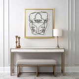 47x47,gld Frame Hand Painted Face Illusion,wht/blk from Sagebrook Home - Luna Furniture