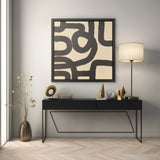 47x47,hand Painted Curvy-cross Roads, Ivory/blk from Sagebrook Home - Luna Furniture