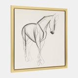 47x47, Hand Painted Elegant Horse Sketch, Blk/wht from Sagebrook Home - Luna Furniture