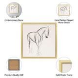 47x47, Hand Painted Elegant Horse Sketch, Blk/wht from Sagebrook Home - Luna Furniture