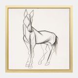 47x47, Hand Painted Elegant Horse Sketch, Blk/wht from Sagebrook Home - Luna Furniture