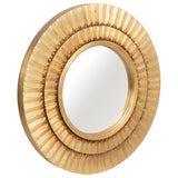 47x47 Round Tribal Gold Leaf Mirror - 20934