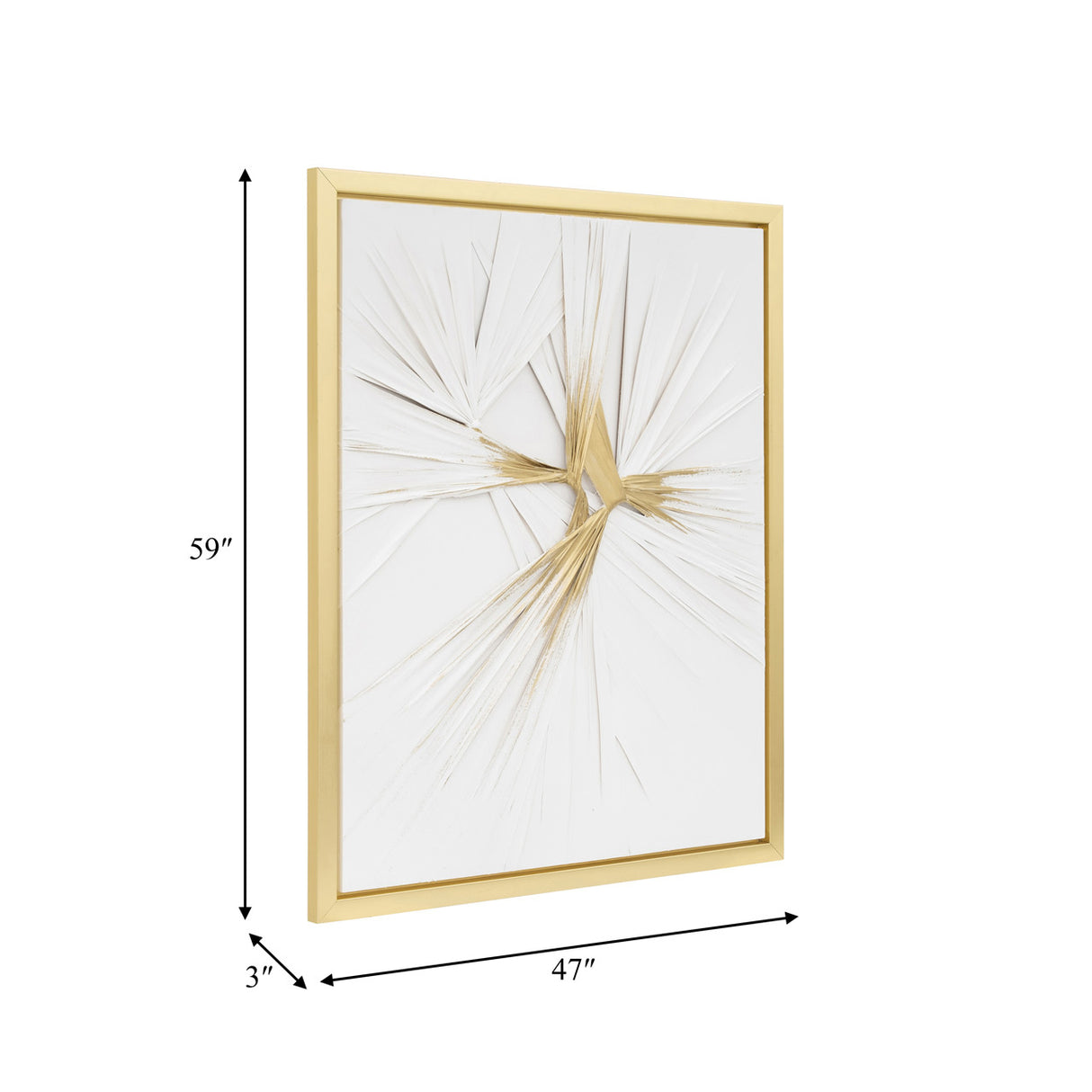 47x59, Hand Painted Twist, Wht/gld from Sagebrook Home - Luna Furniture