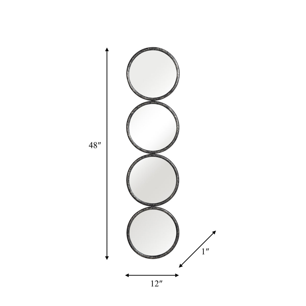 48" 4-mirrored Circles, Black Wb - 14994