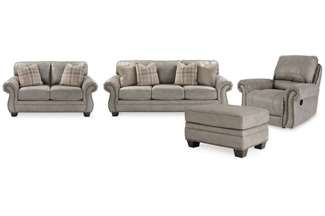 Olsberg Steel Sofa, Loveseat, Recliner, and Ottoman -  Ashley - Luna Furniture