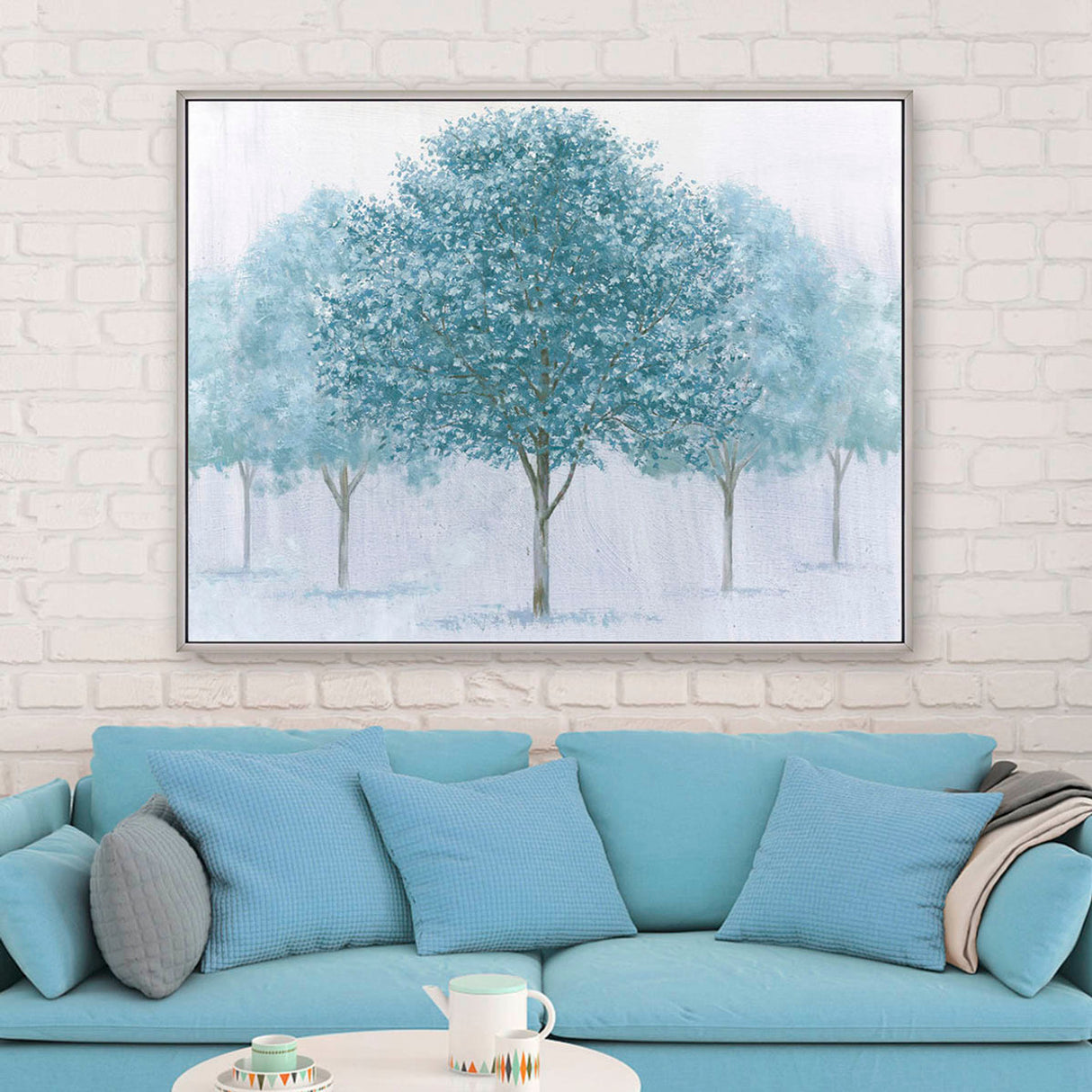 48x36 Handpainted Tree Canvas, Green from Sagebrook Home - Luna Furniture