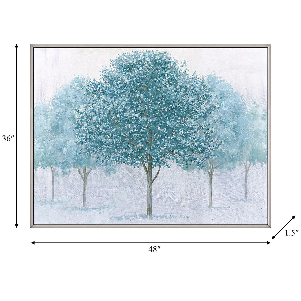 48x36 Handpainted Tree Canvas, Green from Sagebrook Home - Luna Furniture