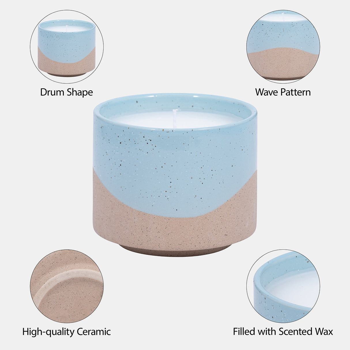 5" 15oz Wave Citro Candle, Aqua from Sagebrook Home - Luna Furniture