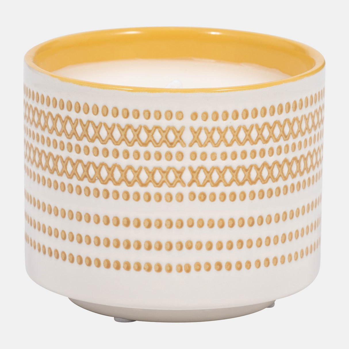 5" 15oz X Dots Citro Candle, Yellow from Sagebrook Home - Luna Furniture