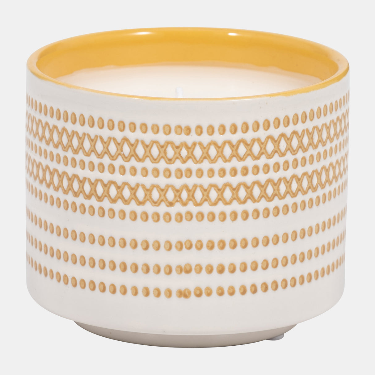 5" 15oz X Dots Citro Candle, Yellow from Sagebrook Home - Luna Furniture