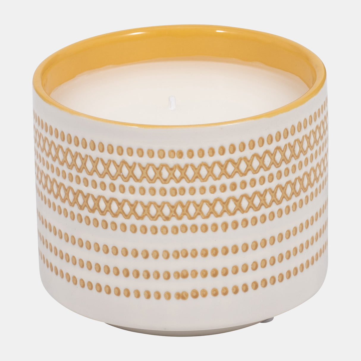 5" 15oz X Dots Citro Candle, Yellow from Sagebrook Home - Luna Furniture