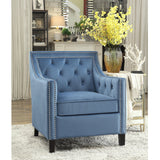 Graziso Blue Velvet Accent Chair -  Homelegance - Luna Furniture