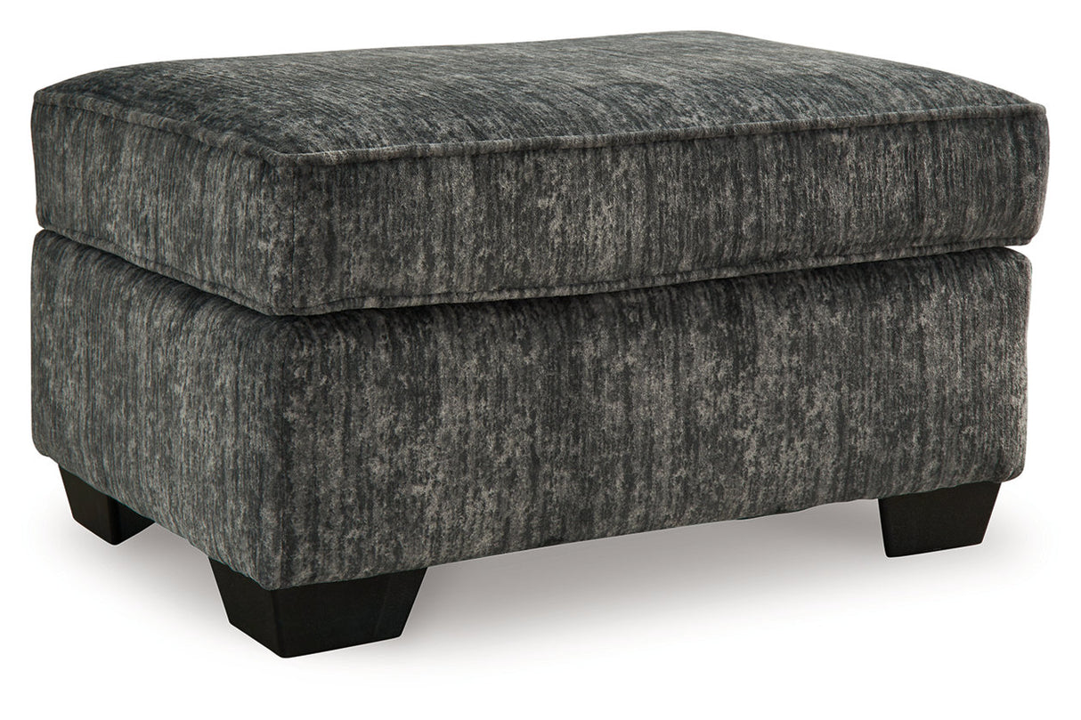 Lonoke Gunmetal Oversized Chair and Ottoman -  Ashley - Luna Furniture