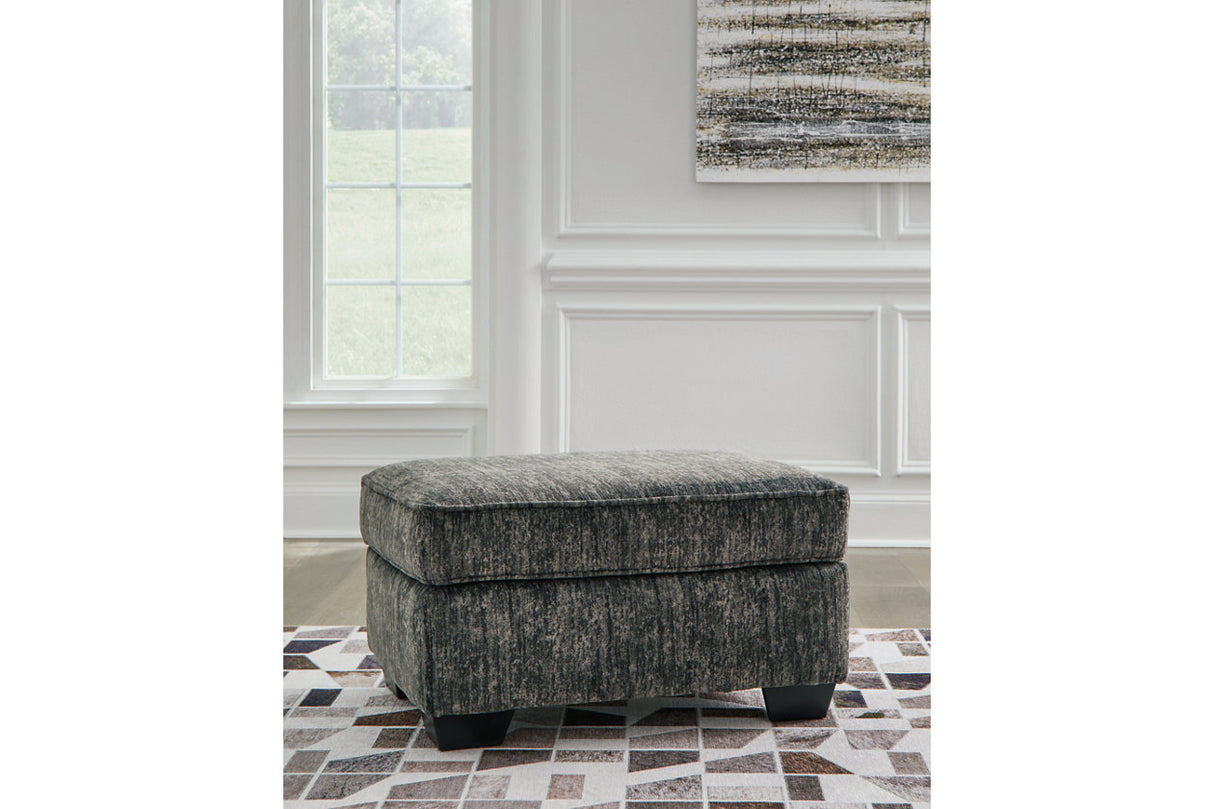 Lonoke Gunmetal Oversized Chair and Ottoman -  Ashley - Luna Furniture