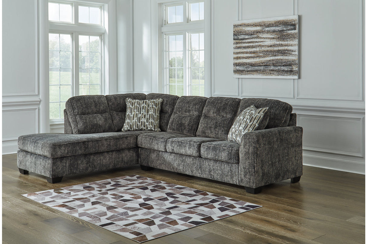 Lonoke Gunmetal 2-Piece Sectional with Chaise -  Ashley - Luna Furniture