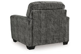 Lonoke Gunmetal Oversized Chair and Ottoman -  Ashley - Luna Furniture