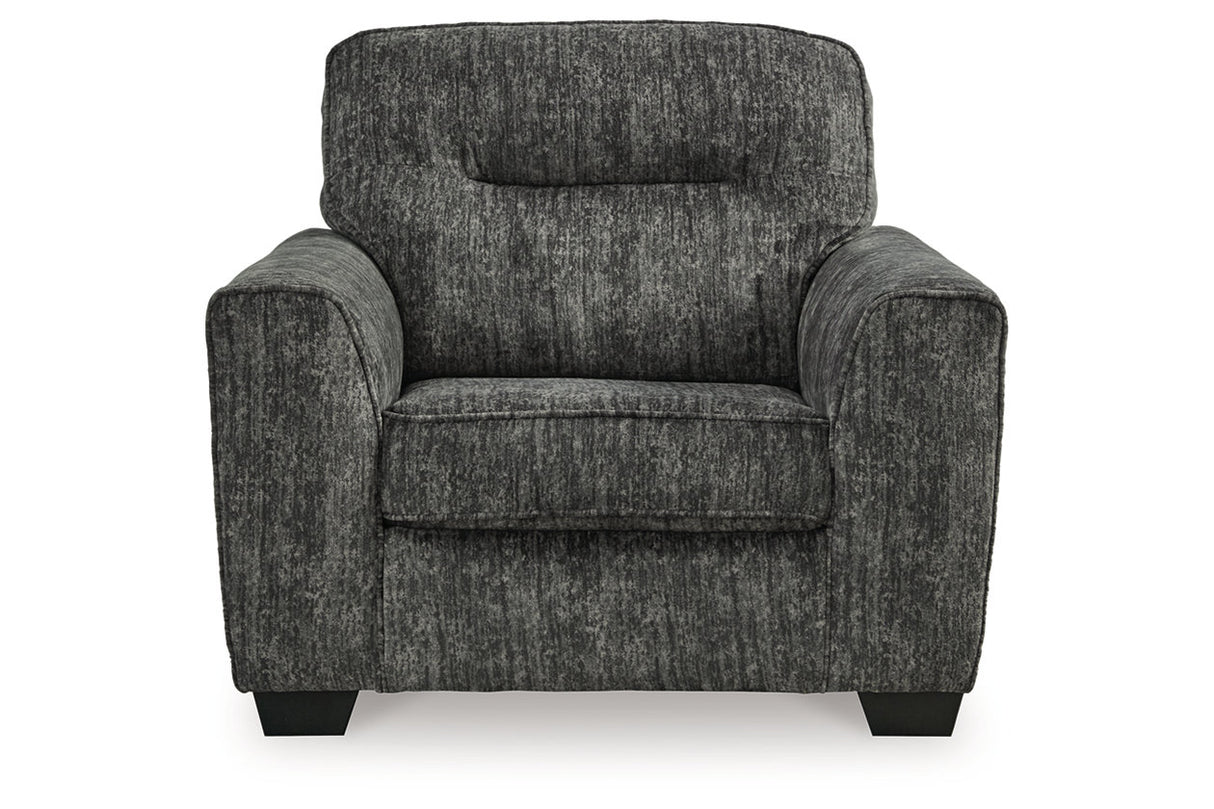 Lonoke Gunmetal Sofa, Loveseat, Oversized Chair and Ottoman -  Ashley - Luna Furniture