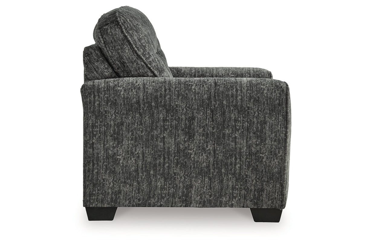 Lonoke Gunmetal Sofa, Loveseat, Oversized Chair and Ottoman -  Ashley - Luna Furniture