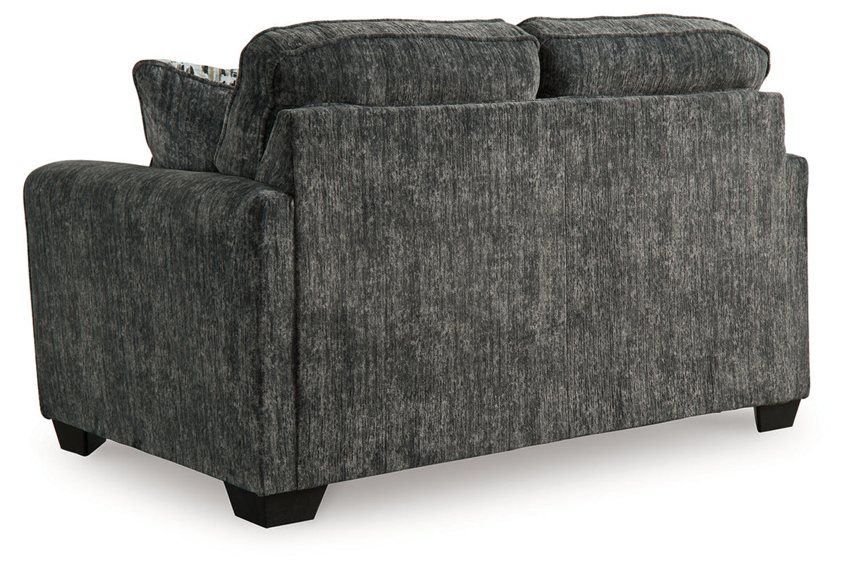 Lonoke Gunmetal Sofa, Loveseat, Oversized Chair and Ottoman -  Ashley - Luna Furniture