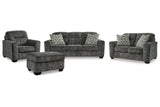 Lonoke Gunmetal Sofa, Loveseat, Oversized Chair and Ottoman -  Ashley - Luna Furniture