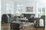 Lonoke Gunmetal Sofa, Loveseat, Oversized Chair and Ottoman -  Ashley - Luna Furniture