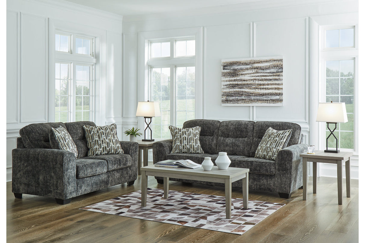 Lonoke Gunmetal Sofa and Loveseat -  Ashley - Luna Furniture