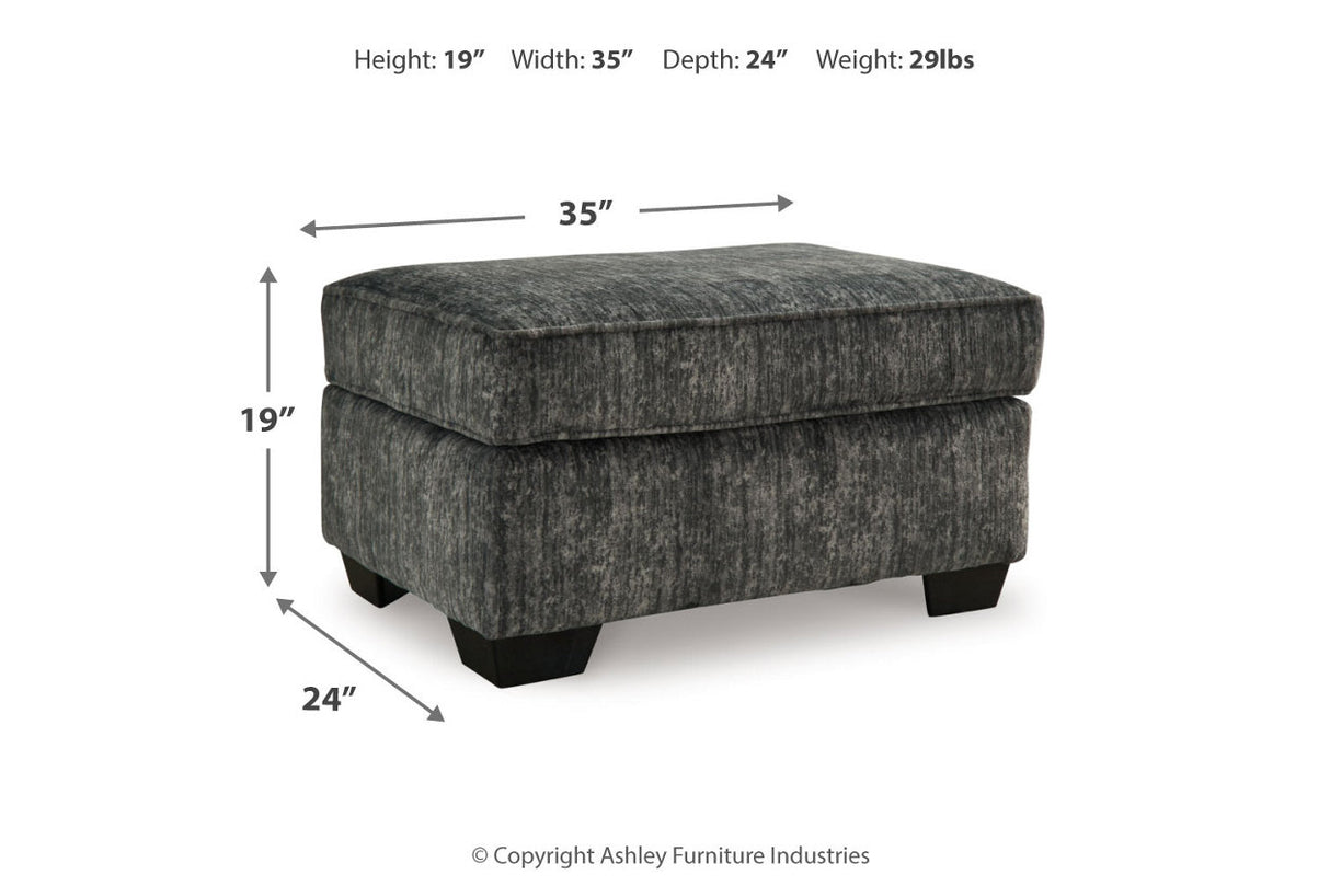 Lonoke Gunmetal Oversized Chair and Ottoman -  Ashley - Luna Furniture