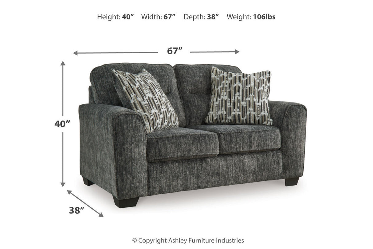 Lonoke Gunmetal Sofa, Loveseat, Oversized Chair and Ottoman -  Ashley - Luna Furniture