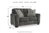 Lonoke Gunmetal Sofa, Loveseat, Oversized Chair and Ottoman -  Ashley - Luna Furniture