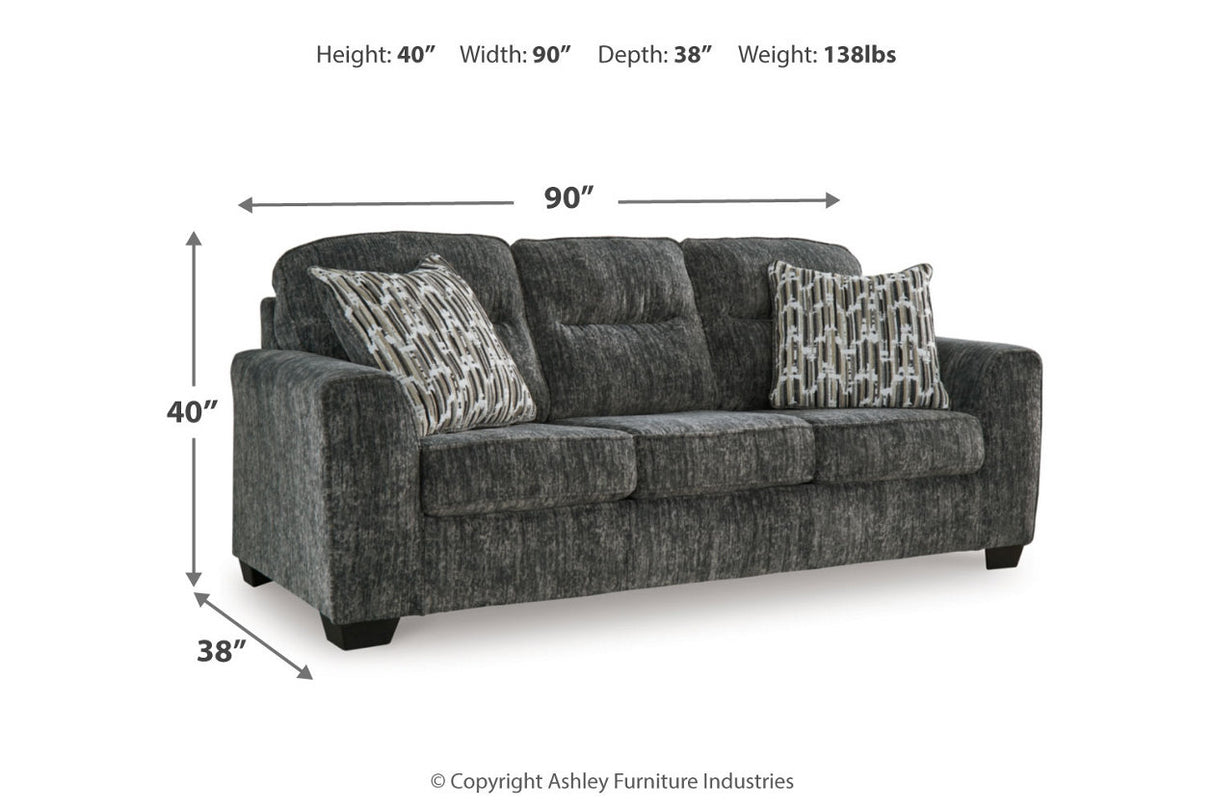 Lonoke Gunmetal Sofa, Loveseat, Oversized Chair and Ottoman -  Ashley - Luna Furniture