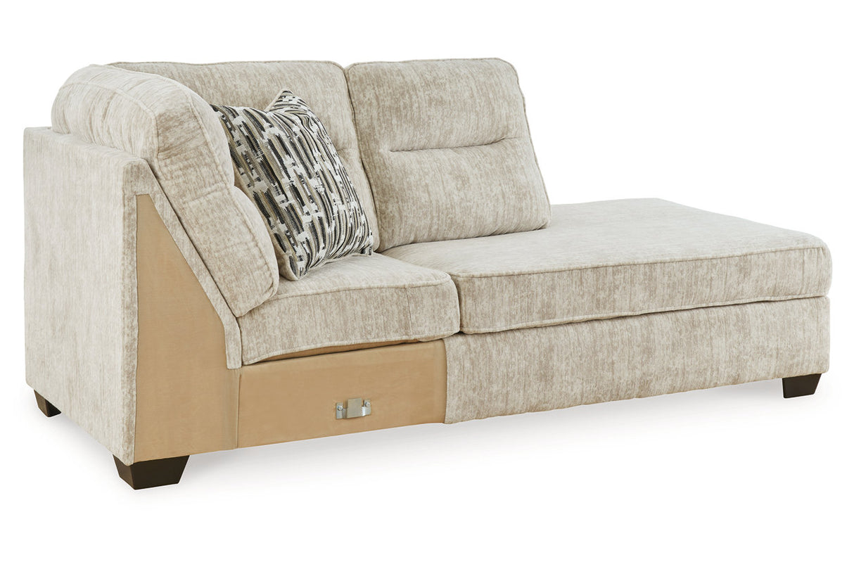 Lonoke Parchment 2-Piece Sectional with Chaise and Ottoman -  Ashley - Luna Furniture