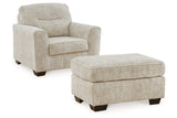 Lonoke Parchment Oversized Chair and Ottoman -  Ashley - Luna Furniture