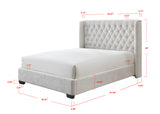 Daphne Ivory Boucle King Upholstered Panel Bed -  Crown Mark - Luna Furniture