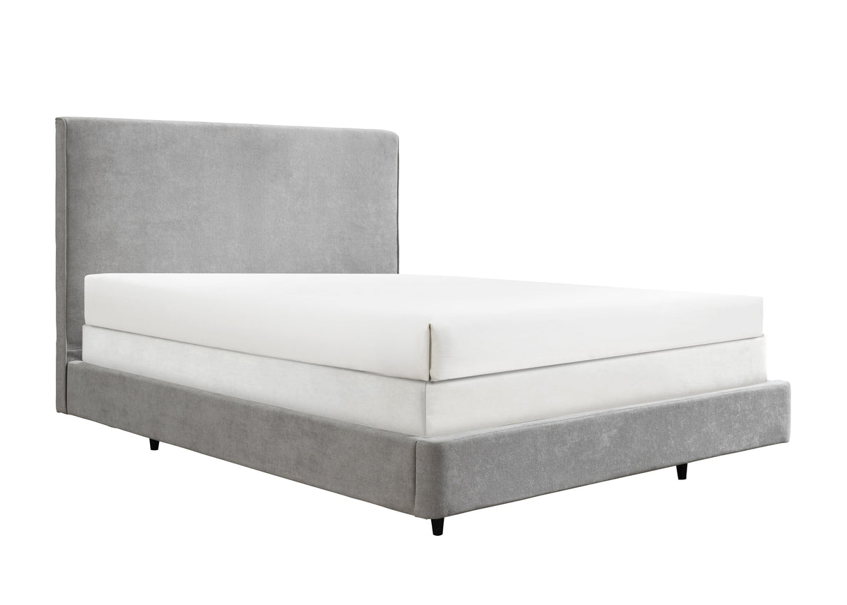 Nirvana Gray King Upholstered Floating Bed -  Crown Mark - Luna Furniture