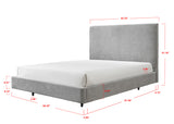 Nirvana Gray King Upholstered Floating Bed -  Crown Mark - Luna Furniture