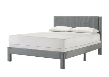 Lucia Light Gray Full Platform Bed from Crown Mark - Luna Furniture